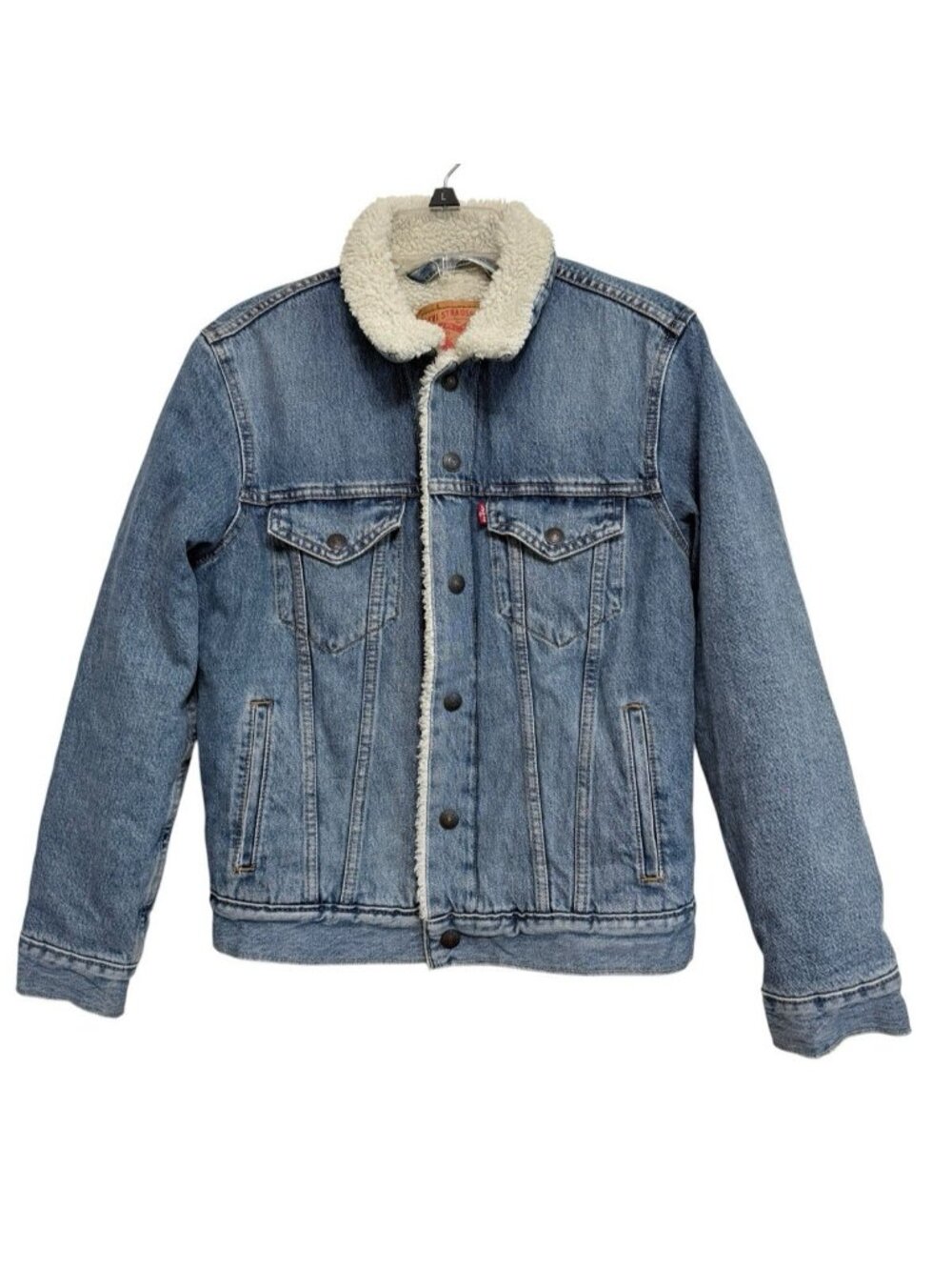Levi's Sherpa Lined Blue Denim Classic Trucker Jacket Women's Size XS